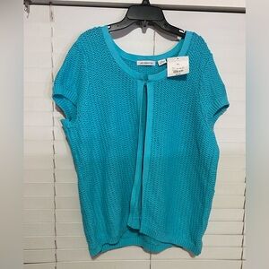 Liz Claiborne Blue Knit Sweater With Clasp NWT